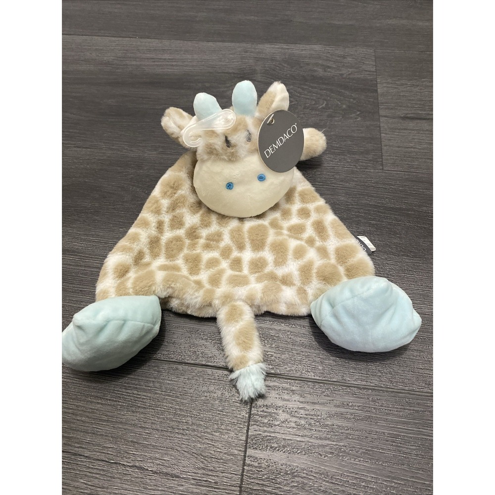 Demdaco 13" Colby Giraffe Blankie Floppy Soft Plush Lovey Rattle For Baby